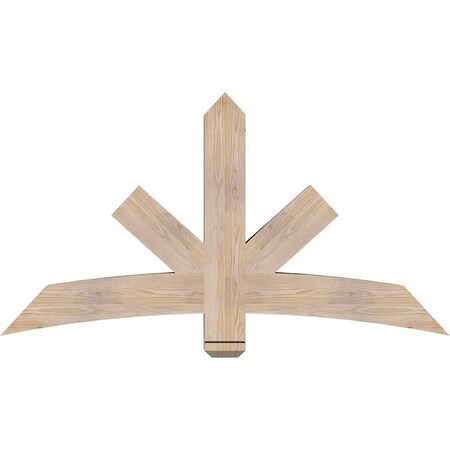 Ekena Millwork Alberta Smooth Timber Gable Bracket, Douglas Fir, 60"W x 32"H x 5 1/2"D x 5 1/2"F, 13/12 Pitch GBW060X32X0606ALB00SDF